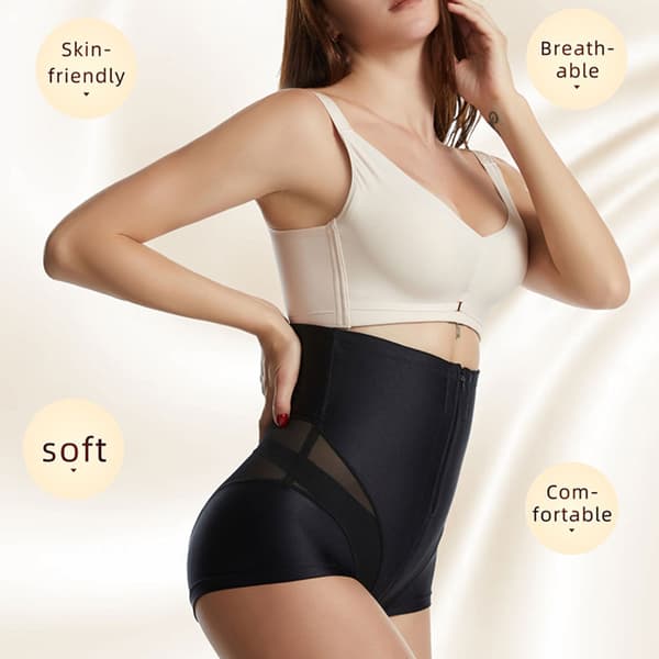 Kvinnor Shapewear High Waist Postpartum Slips Magekontroll Kompressionstrosor Black XL