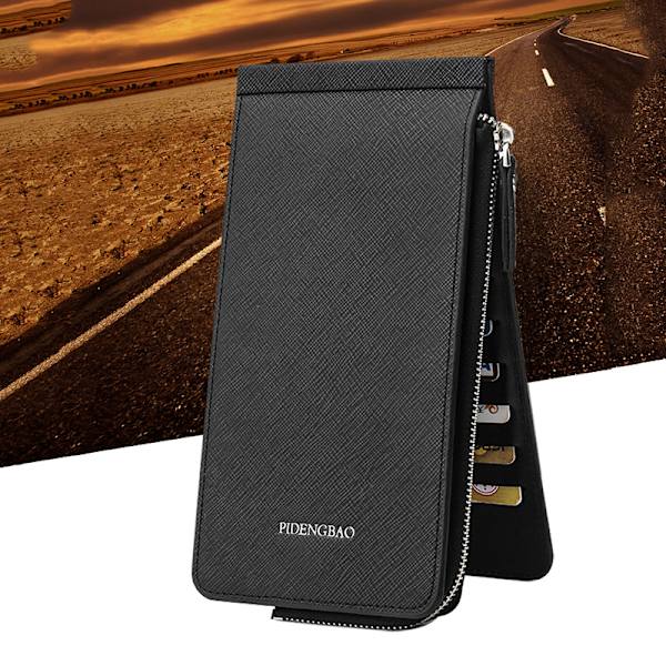 Multifunktionell lång plånbok Multi-fack korthållare plånbok med 26 fack Bifold PU blockerande plånbok för mobiltelefon kvinnor män Light Coffee