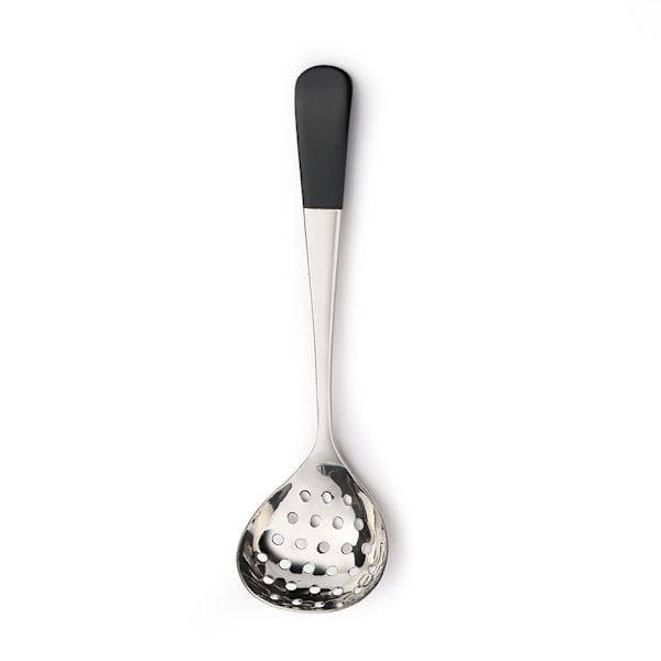 Slev/durkslag i rostfritt stål med slät yta polerad djup serveringsbestick Köksredskap Köksprylar Colander-silver