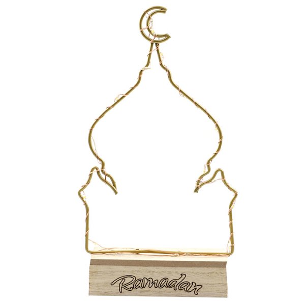Ramadan-tema Fairy Lamp Eid Slott/Måne/Stjärna Nattljus Islam LED-bordsprydnad för hemmet C