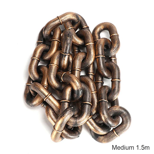 Rolig hundkoppel Simulering Livsliknande järnkedja Lätt plast Dragrep För hundpromenader Bronze Medium 1.5 M