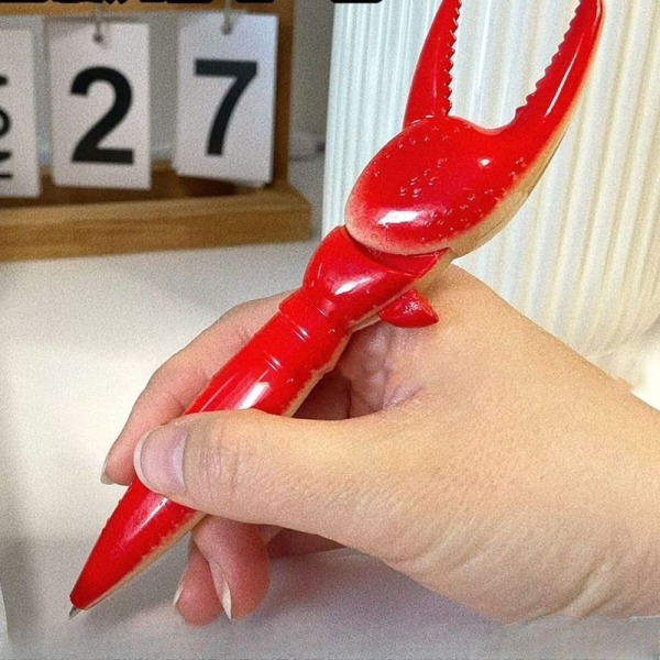 2 i 1 Crab Craw Pen Söt Automatisk Rebound Design Skrivpenna För Hus pen