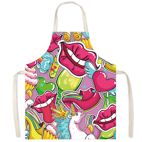 Köksförkläde Printed matlagningsförkläde Modern modekock som bär för hushållsrestaurang DIY 3 75*65CM