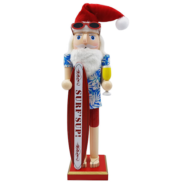 Beach Santa Wood Nötknäppare Stora unika dekorativa prydnader för festlig julbordsdekor Ll0046