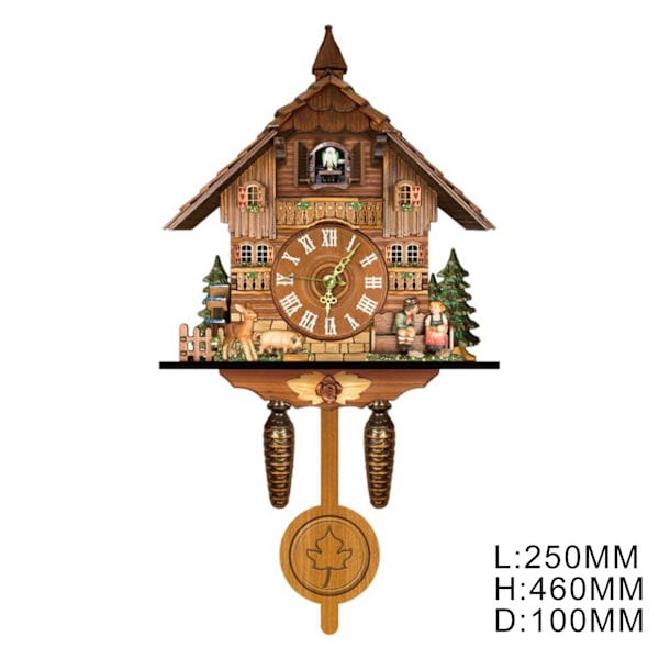 Tyska Schwarzwald Gökklocka Retro nordisk stil Trägökväggklocka CM001