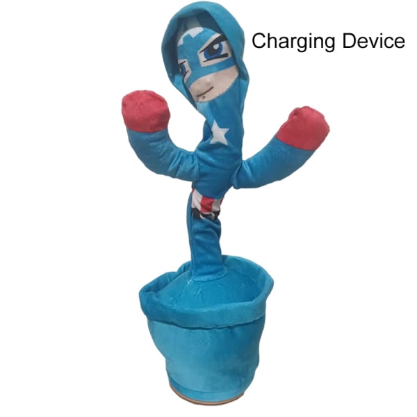 Dansande kaktusleksak Förtrollande sång & inspelning American Captain Figure Plyschleksak 120 sånger Elektronisk leksak Barngåva Charging Device
