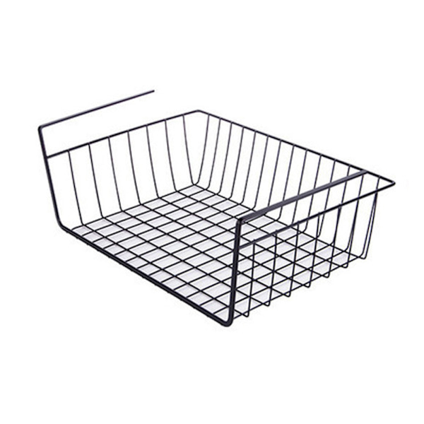 Metall hängande korg under skåpet Trådkorg Små föremål Organizer för hemmabruk Black