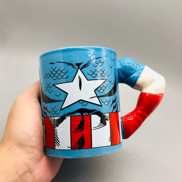 Super Hero Cup Keramik Beefcake Muskulös Design Kreativ Mugg 3D Tecknad Dricksmjölk Kaffekopp För Barn Fans Captain America