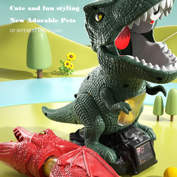 Dinosaurie Shooting Toy Set Target Practice Game Leksaker för hem inomhus Scoring Version Double Gun