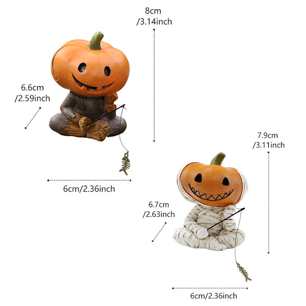 Græskar Fugleskræmsel Fiskeri Figur Sød Smil Græskar Hoved Fiskere Skulptur Udendørs Have Statue Til Halloween Straw