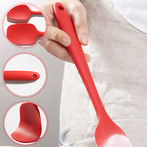 6st silikonspadar Set Värmebeständig non-stick bakredskap Set för matlagning Bakning Mixa Köksmaterial Red