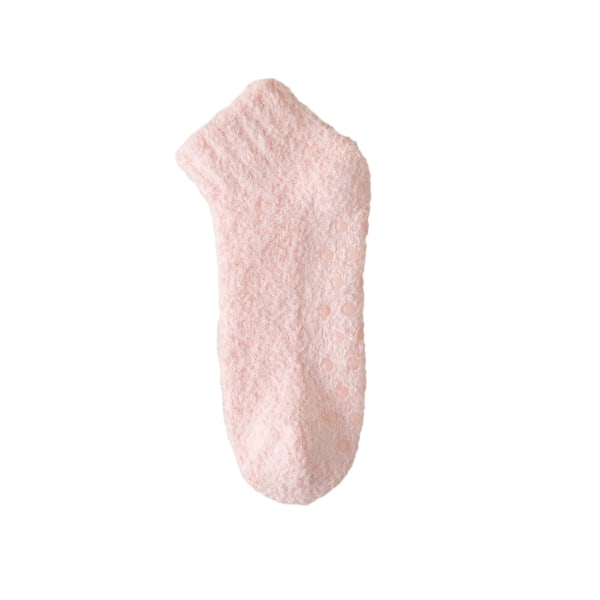 Fuzzy ankelstrumpor för damer med halkfri prick, hög elastisk ventilerande strumpa för kallt väder Pink