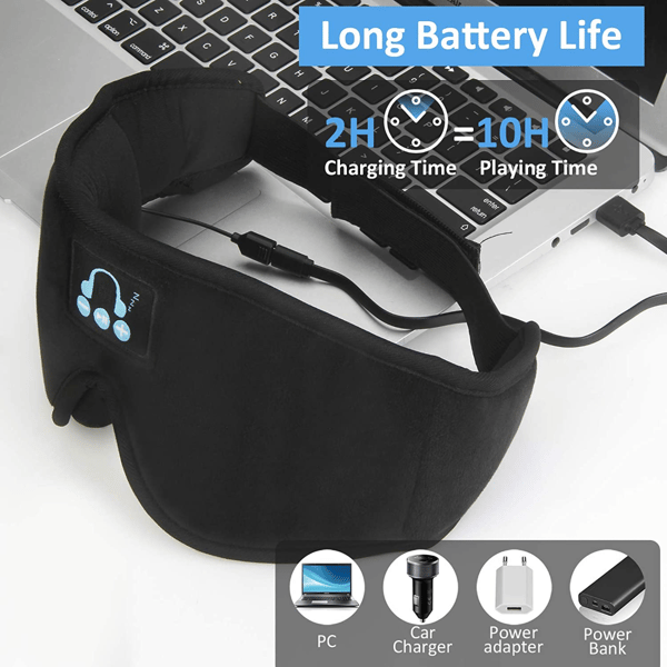 Trådlösa sovhörlurar Bluetooth 3D sovmask för resor, Gits för kvinnor män rosa
