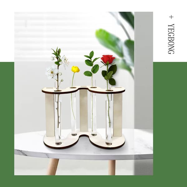 Blomsterställ Vattenkultur Grön växt Blomma Träställprydnad