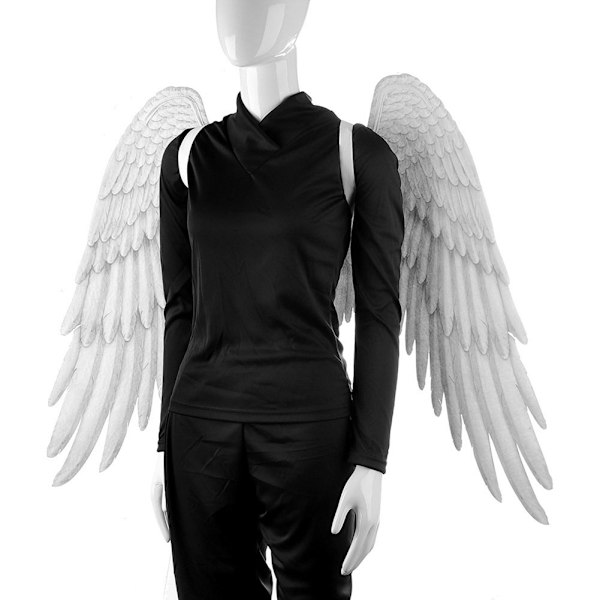 Halloween 3D Angel Devil Big Wing Carnival Party Performance Prop för män kvinnor White