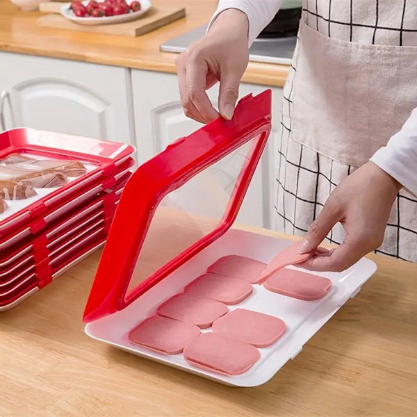 Vakuum enkelsidig konserveringsbricka Stor kapacitet Anti-slip Bento Box för kök 4pcs
