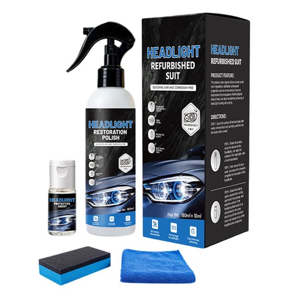 Profesjonelt reparasjonssett for frontlykter Kraftig spray for frontlykter Fjerner gulning og oksidasjon umiddelbart Bundle