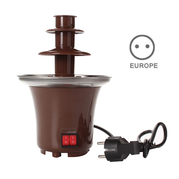 Mini 3-vånings chokladfonduefontän Lätt att montera Perfekt för Nacho Cheese BBQ Sauce Ranch Liqueuers EU