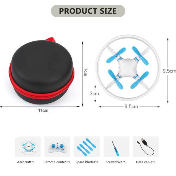 Barnfjärrkontroll Drönarleksak med lampor Headless Mode Quadcopters Leksaker för barn Pojkar Flickor Blue Simple Boxed