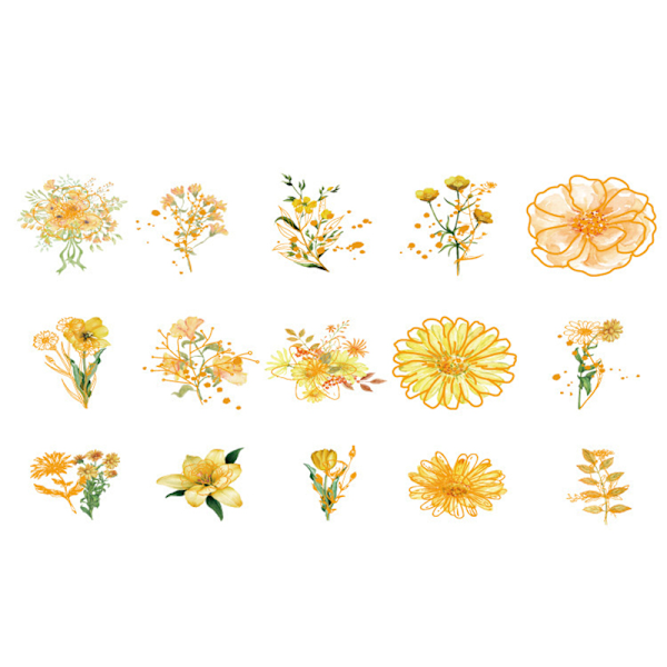 30 st Akvarell Scrapbooking Sticker Pack Simulering Blommor Plant Transparent Decal Collection För DIY Album Dagbok C