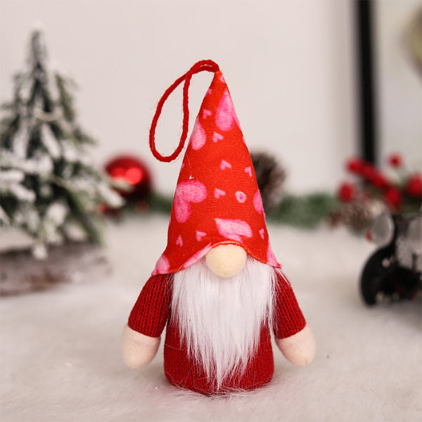 Belysning Julprydnad Stickad Gnome Doll Ansiktslös tomte Nattljus Säsongsbetonad dvärg Heminredning Present till barn Heart-shaped