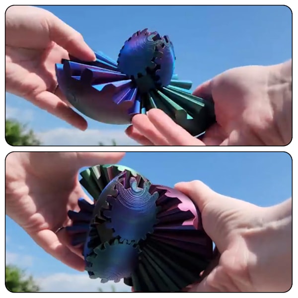3D-tryckt boll roterande fidgets spinners boll rolig 3D-tryckt stressavlastande leksak för barn vuxna L 6x6cm