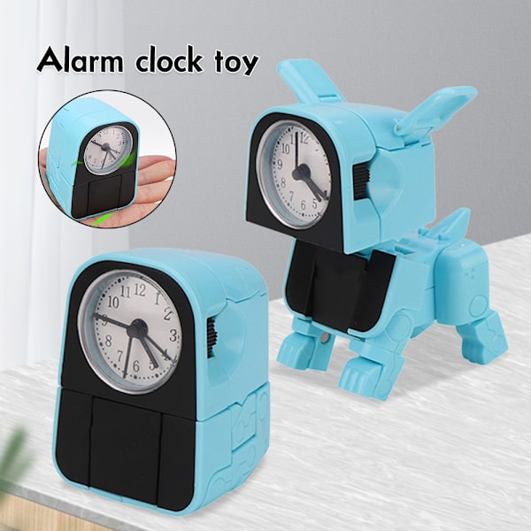 Deformation Hund Väckarklocka Söt Robot Valp Wake Up Timer för barn Blue