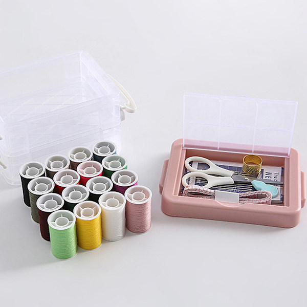 Hushållssynålslåda 6 delars kit Universal gör-det-själv-sömnadslåda Sytillbehör White