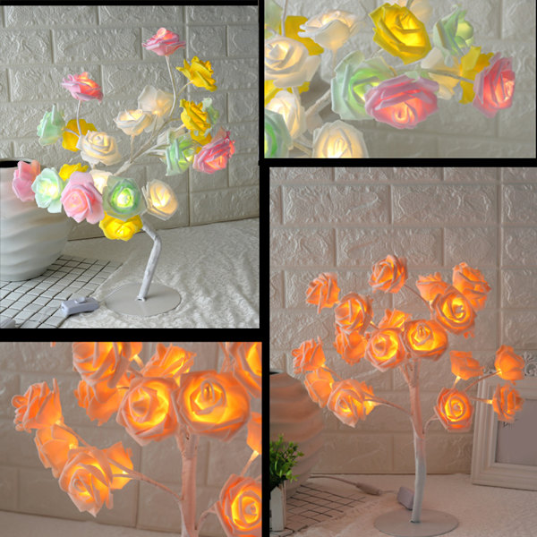 Bonsai Tree Light Tree LED Flower Rose Light Justerbara grenar för rumsdekoration och present Multicolour US