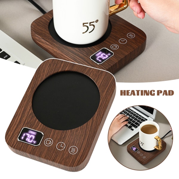 USB Kaffevärmare Mugg Varmare Mjölk Kaffe Te Värmeplatta för Kontor Skrivbord Inflyttningspresent brun