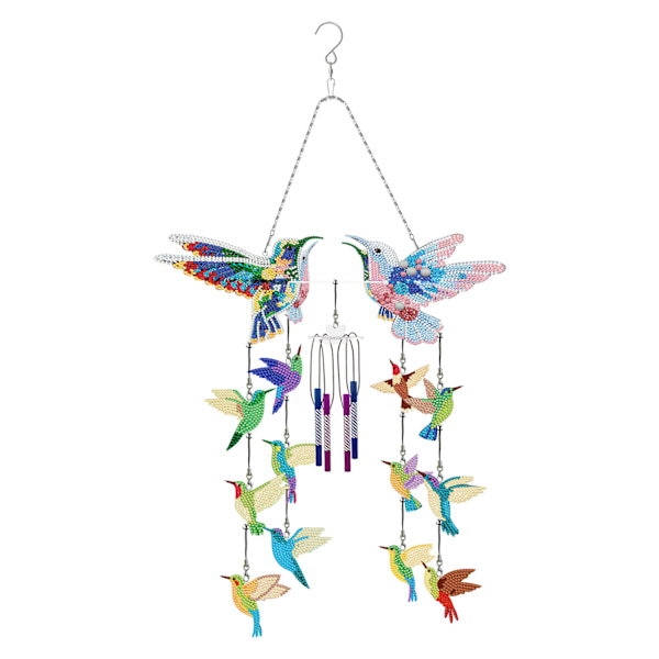 Gör-det-själv-prickade diamant-målning Wind Chimes Kit Robust charmig dekorativ rekvisita för balkong uteplatser Pfl503