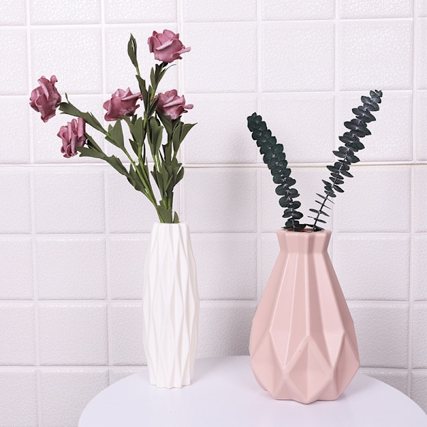 Modernt papper vikning stil plast blomvaser dekoration för hem sovrum White A