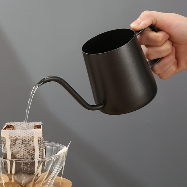 304 rostfritt stål kaffekanna för handhäll Slitstark enkel handdropp tekanna för hemköket Silver 250Ml