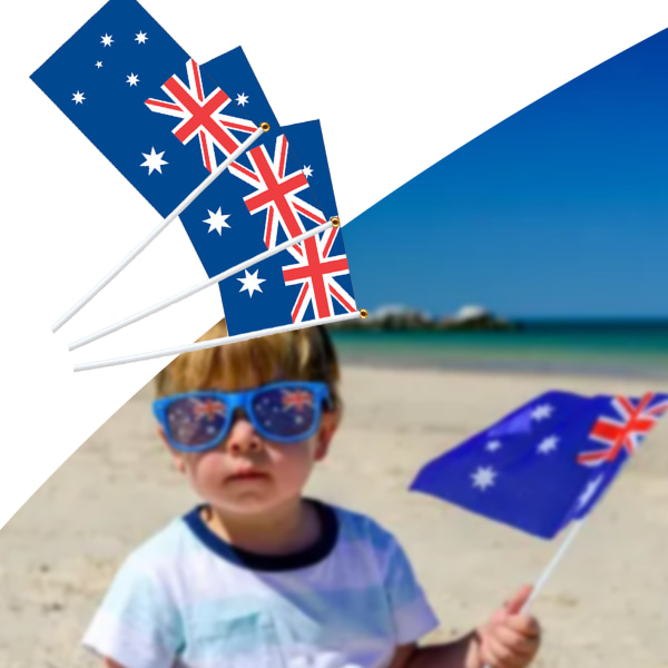 20st handhållen Australians Flag Set Lättvikts bärbar Nationals Flags för sportevenemang 20PCs