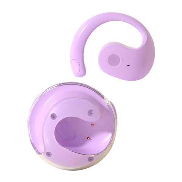 Öronhängande Bluetooth-kompatibelt headset Brusreducerande Sportheadset för cykelkörning Purple