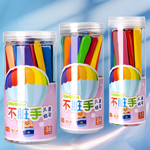 12/24/36 färger konserverade tvättbara kritor set icke-smutsiga handfärgade pennor för barn ritning 24 Colors