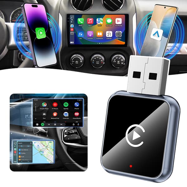 Langaton Carplays-sovitin Android Auto 2 in 1 Älykäs USB-dongle Mini Kompakti Carplays-muunnin A