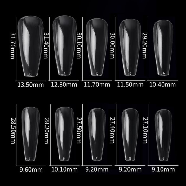 500 bitar Balett Nageltips Bit Set Mode Enkel Mjuk Nagellapp För Kvinnor Kvinna Gj0496 01