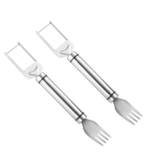 2 i 1 vattenmelon skärgaffel med ergonomiskt grepp Enkel rengöring Återanvändbara fruktskärare för sommarfest Wire 2pcs