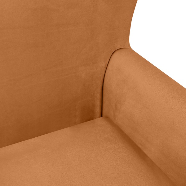 Hög elastisk mjuk mocka Wingback cover Halkfri enfärgad Stretch-skydd för sluttande arm King Back stol Camel