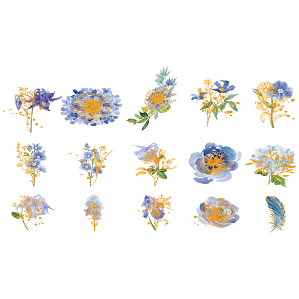 30 st Akvarell Scrapbooking Sticker Pack Simulering Blommor Plant Transparent Decal Collection För DIY Album Dagbok C