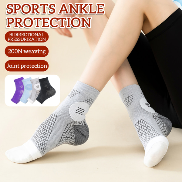 Tunna sportfotledsstöd för kvinnor män Multipurpose Stretch-strumpor för utomhussportridning Black S