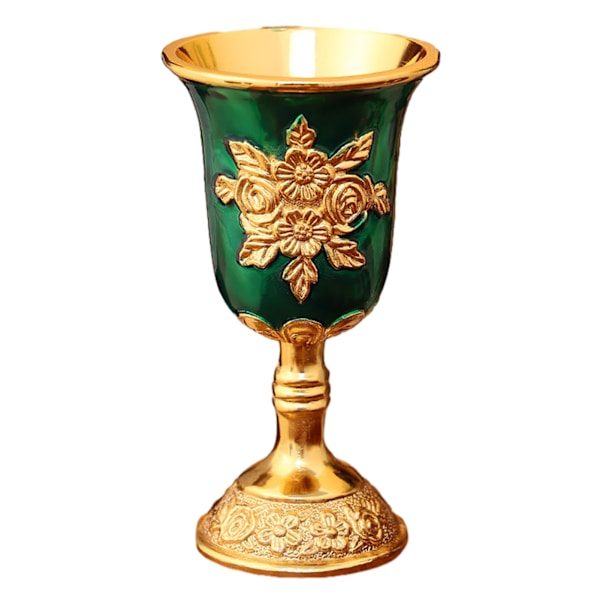 Blommönster Vinkopp Retro Personlig Gravyr Vinkopp För Kök Golden Green