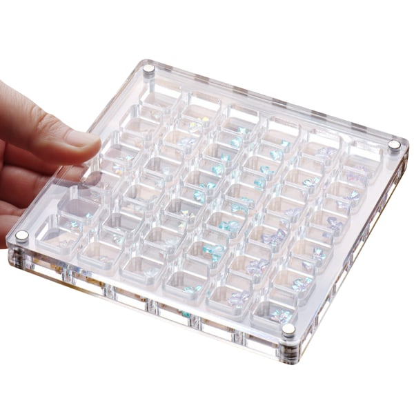 Akryl Seashell Display Box med magneter Slitstark sjöstjärnor Trinket case för pärlspik 36 Grid