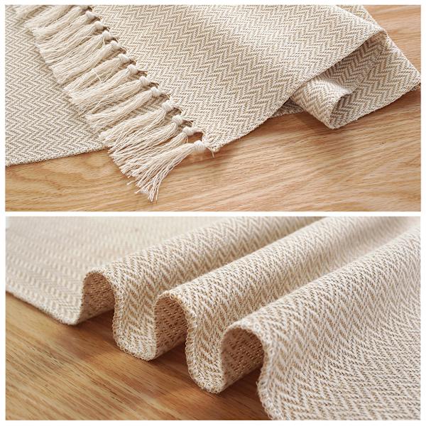 Enkel solid färg bordslöpare hushålls tematta soffbordsflagga för festivalfest Waffle 33 X183cm 220G