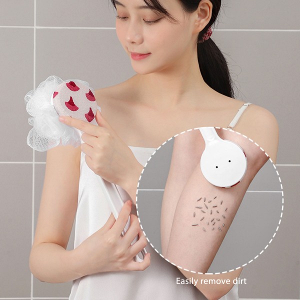 Bath Back Body Borste Med Ergonomisk Långt Handtag Body Exfoliating Massage Borste White Silicone