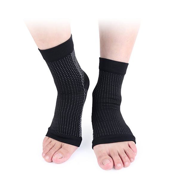 1 par kopparinfunderade kompressionsstrumpor Ankelstöd smärtlindrande strumpor White L xl