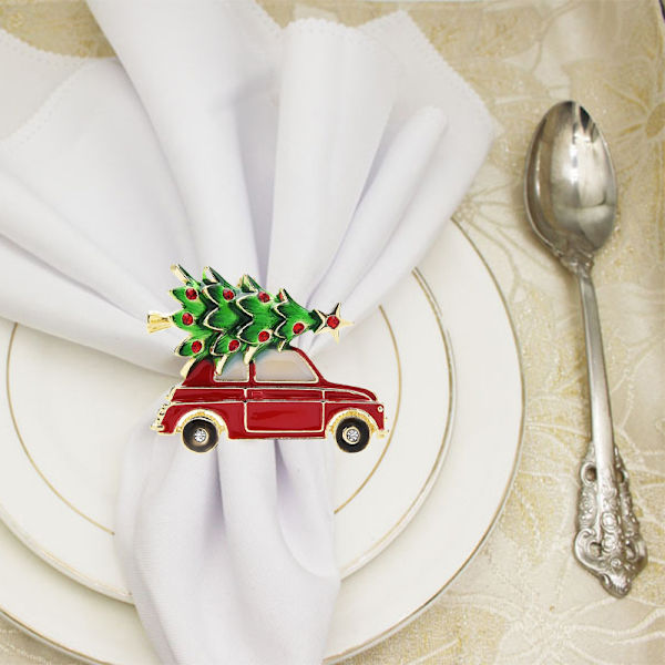 Servettring Hotell servis Julgran Liten bil Skördefest Servett Spänne Bord Tillbehör 6 Piece Set