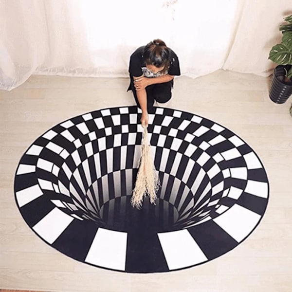 Vortex Illusion Matta 3D Trap Effekt Utskrift Matta Sovrum Vardagsrum Studierum Golvmatta 40*60cm