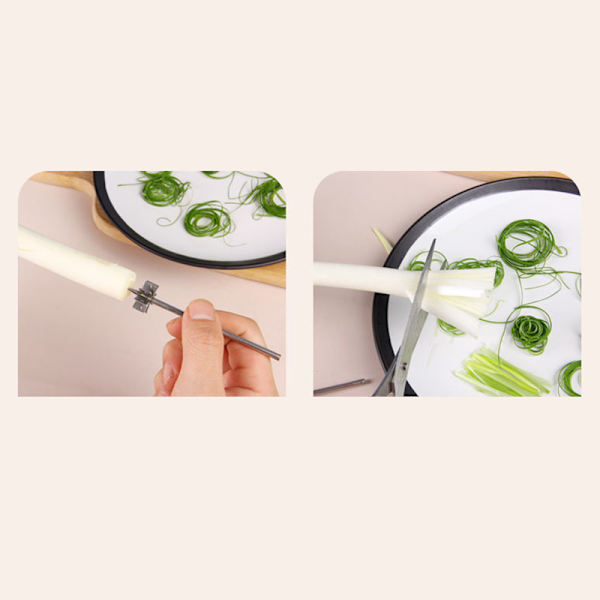 Plum Blossom Lök Shredder Rostfritt stål Scallion Slicer Grönsaksskärare Strimla DIY Slicer Köksskärning Gadget 1PCS